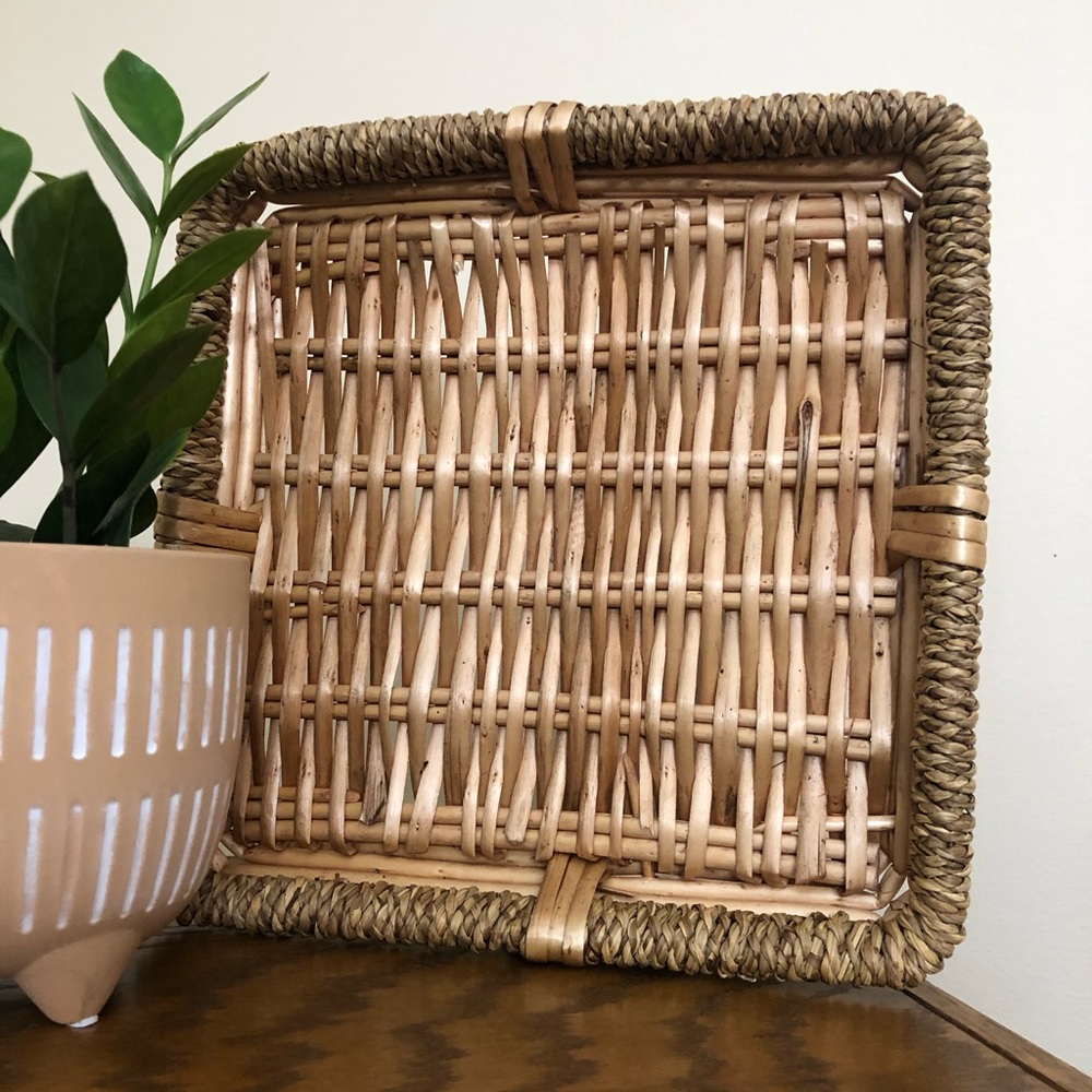 Boho Square Wicker Basket